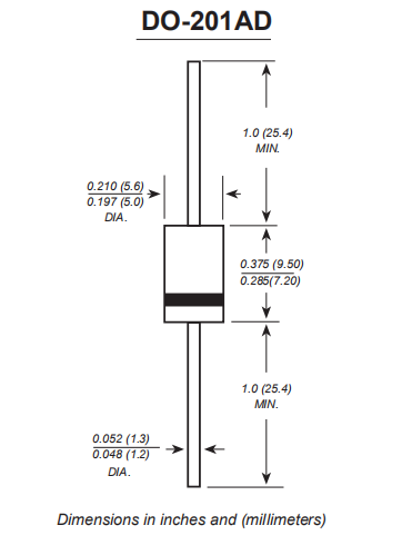 Диод выпрямителя тока SB540 барьера Schottky SB560 SB5100 SB5150 SB5B0 0